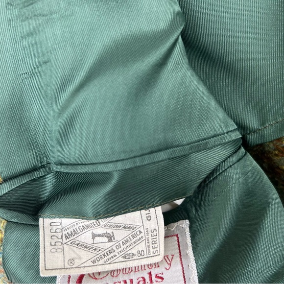 Vintage Men’s Green Plaid Blazer Sports Coat Two Button Union Made Mid-Century M - Picture 10 of 10